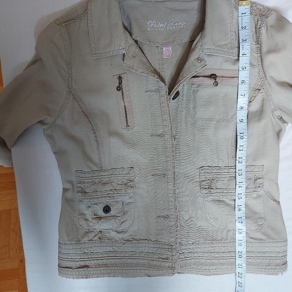 Utility Style Point Zero Jacket Embroidered Details Button Front Size M Spring - Picture 7 of 8